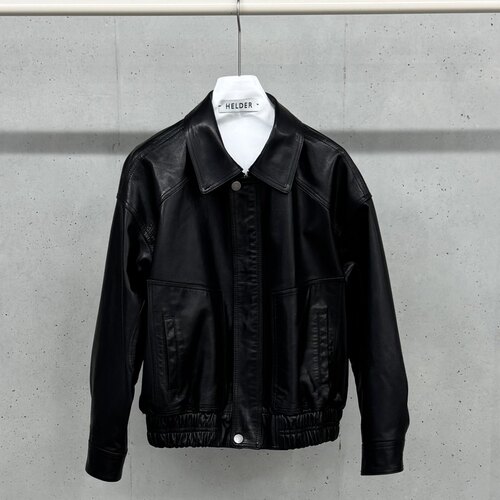 翻领休闲真皮夹克时尚皮衣外套