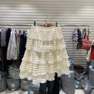 BRICKLANE韩国东大门正品代购26春款 松紧腰层叠飞边蛋糕裙半裙