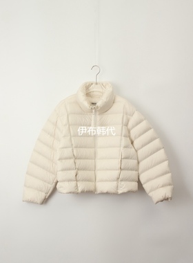 TEXTURE韩国东大门正品代购冬款 纯色休闲横纹排骨羽绒服外套