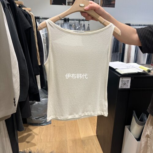 一字领休闲纯色简约打底背心