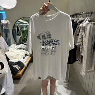 GRADE韩国东大门正品代购26夏款 圆领休闲字母宽松短袖T恤女