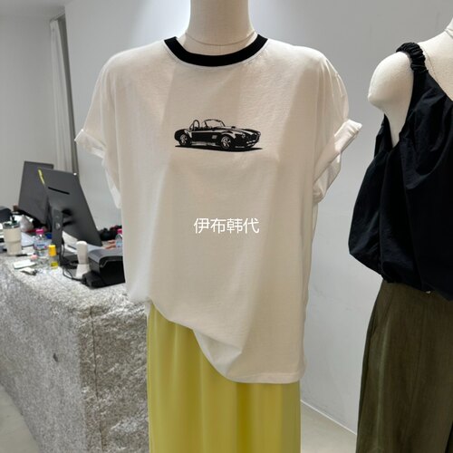 圆领休闲包边领汽车短袖T恤
