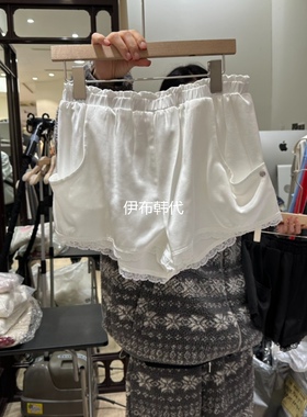 THEMORYPARK韩国东大门正品代购26春款 松紧腰蕾丝飞边休闲短裤