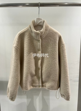 MENTOR韩国东大门正品代购冬款 立领纯色毛呢外套纽扣开衫夹克