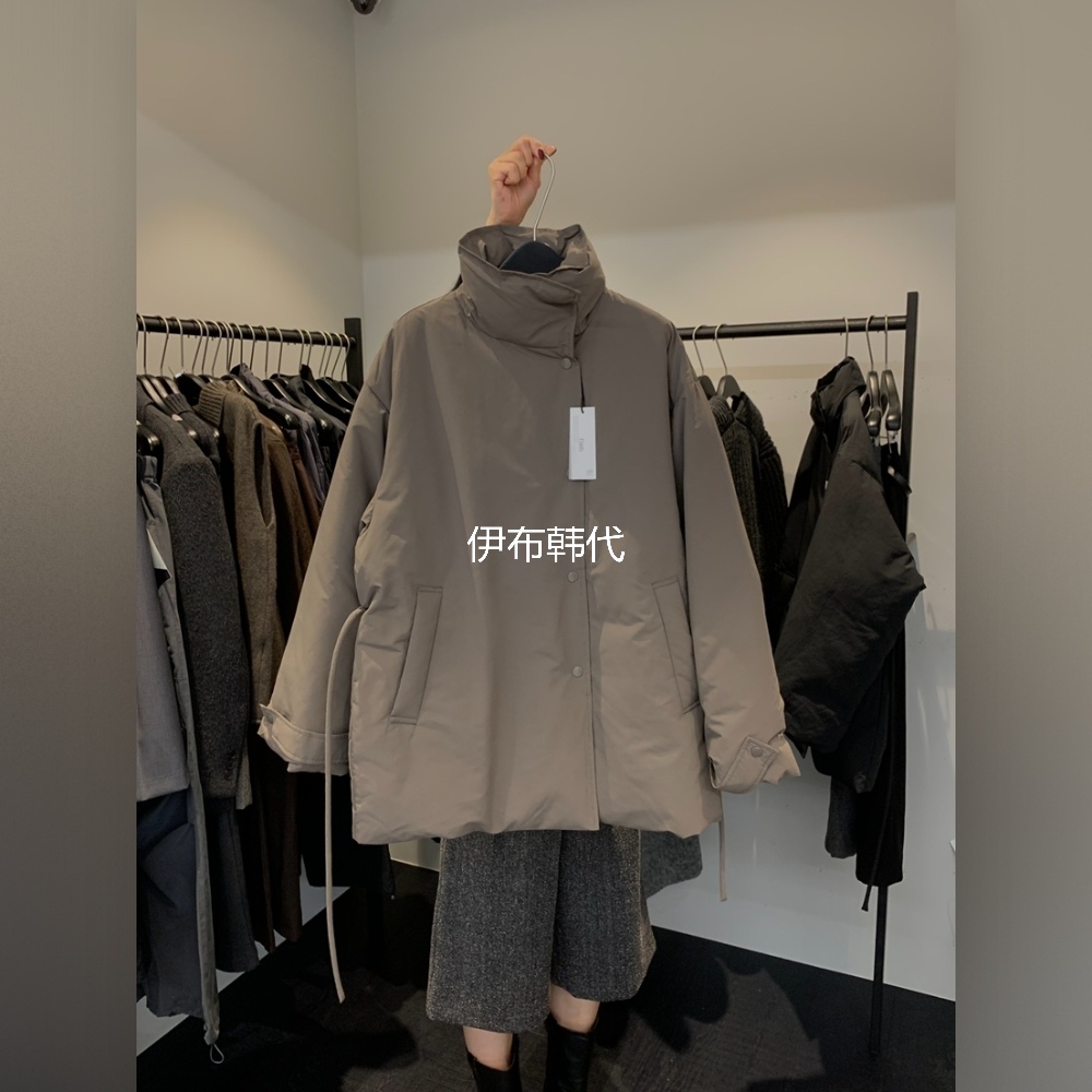 立领休闲腰绳保暖棉衣棉服外套