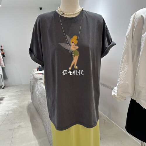 圆领棉质卡通精灵翅膀宽松T恤