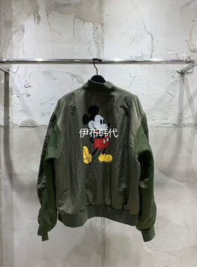 VANTA韩国东大门正品代购26春款 后背卡通老鼠拉链休闲夹克外套