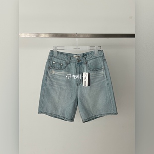 WEARABLE韩国东大门正品代购26夏款 浅色休闲水洗牛仔裤短裤
