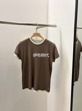 REGULARLY/PLACOR韩国东大门正品代购26夏款 圆领假两件短袖T恤女