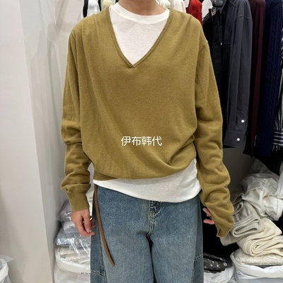 25秋V领薄款宽松套头针织衫