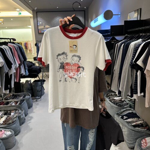 圆领包边领可爱女孩短袖T恤