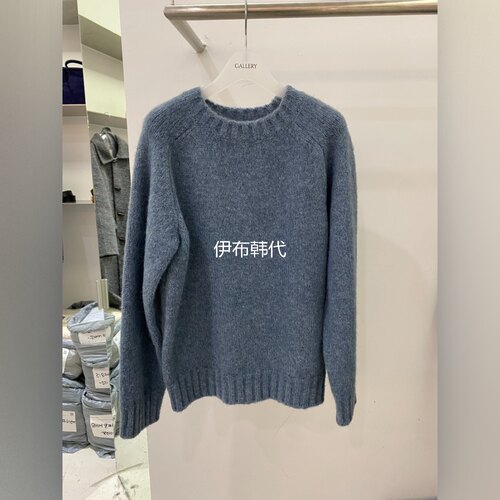 圆领纯色休闲简约毛衣针织衫