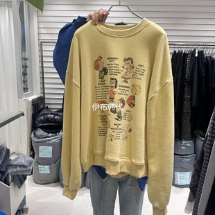 BRICKLANE韩国东大门正品代购25冬款 圆领卡通人物字母宽松卫衣女