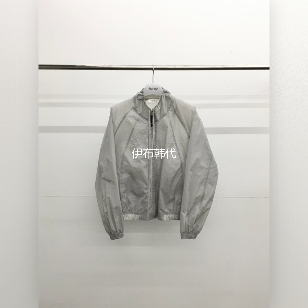 HEMP韩国东大门正品代购26春款 立领抽绳透明拉链防晒衫开衫外套