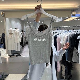 BENE韩国东大门正品代购26夏款 V领蕾丝飞边花边休闲吊带背心女