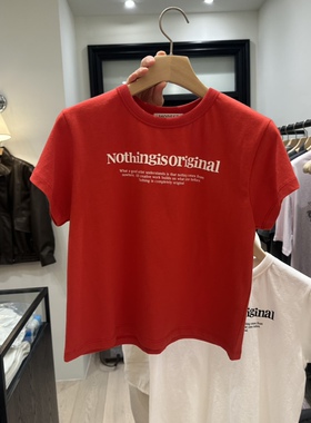 NOTTINGHAM/AVECNOUS韩国东大门代购26春款 圆领休闲字母短袖T恤