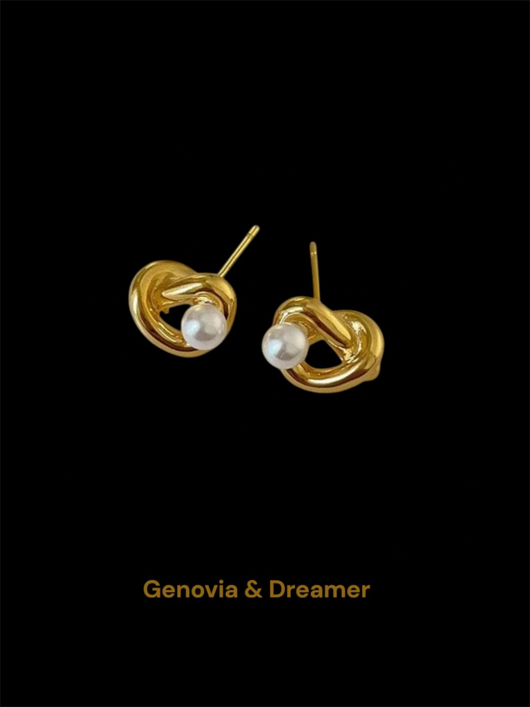 美国直邮不退不换GENOVIA & DREAMER天然珍珠耳钉高级感小众扭结