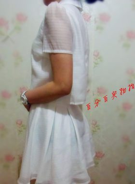 白色欧根纱套装群时尚淑女风专柜正品女装