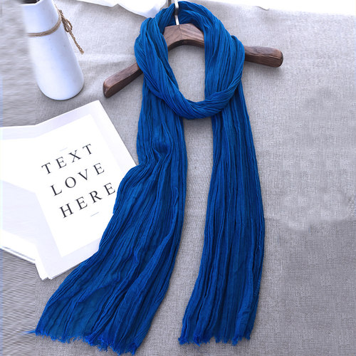 细长棉麻围巾女春秋夏百搭薄纱巾