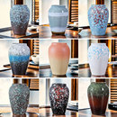 陶瓷罐花瓶复古风水养粗陶罐大口水培客厅电视柜装 饰插花摆件 饰装