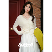 Top 自带苗丝65%羊绒35%亚麻开衫 line康宝莱白月光 6个月货期