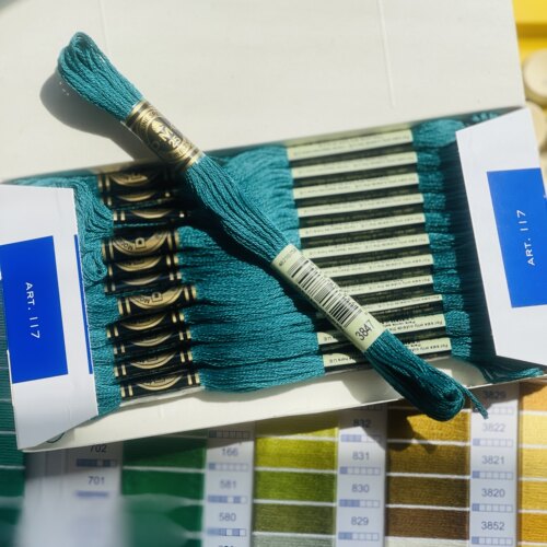 法国进口dmc纯棉绣线十字绣线3847_Chinese Green