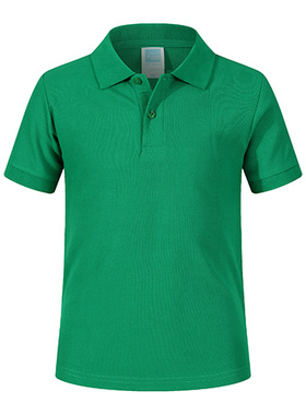 纯色大王1AC86儿童夏装女男童短袖t恤翻领polo小中大童亲子装新款