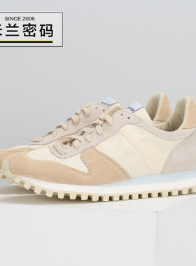 现货斯洛伐克制 Novesta Marathon 复古卡其拼米色翻毛马拉松跑鞋