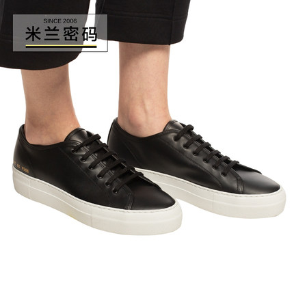 现货意大利产Common Projects CP女黑色厚底内增高板鞋 4017-7506