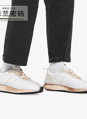 官网4800 葡萄牙产 Lanvin Bumper 浪凡低帮白色做旧内增高跑鞋