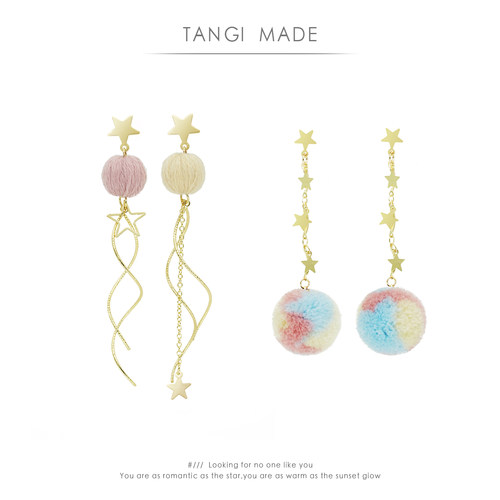 tangi原创秋冬新款毛球可爱花朵