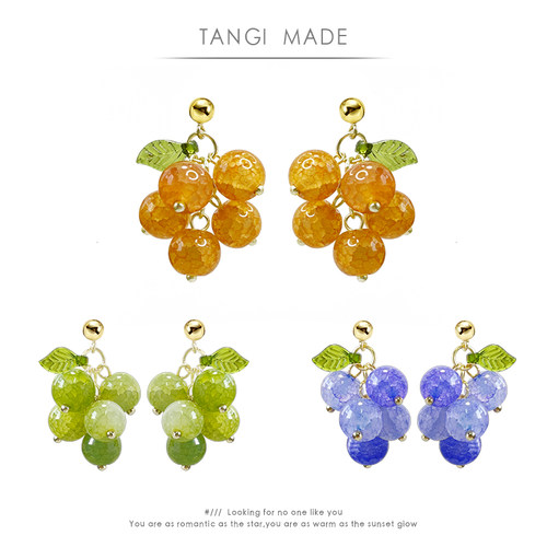 tangi原创秋季新款森系耳夹浆果