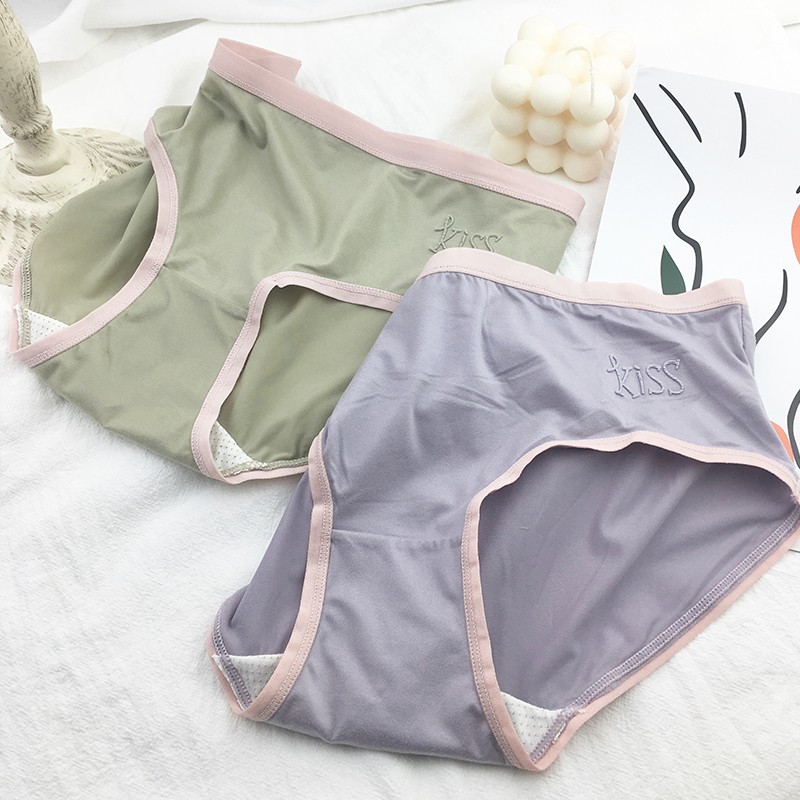 清甜文艺纯色磨毛少女莫兰迪内裤