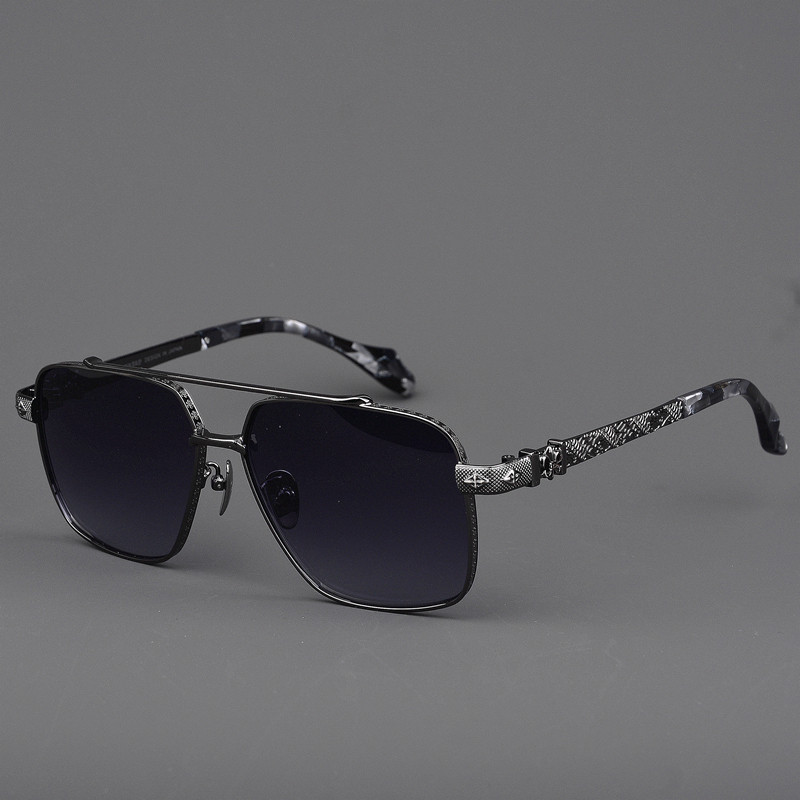 EASHEN日韩太阳镜男钛钢超大脸型偏光墨镜超耐用可配近视度数墨镜