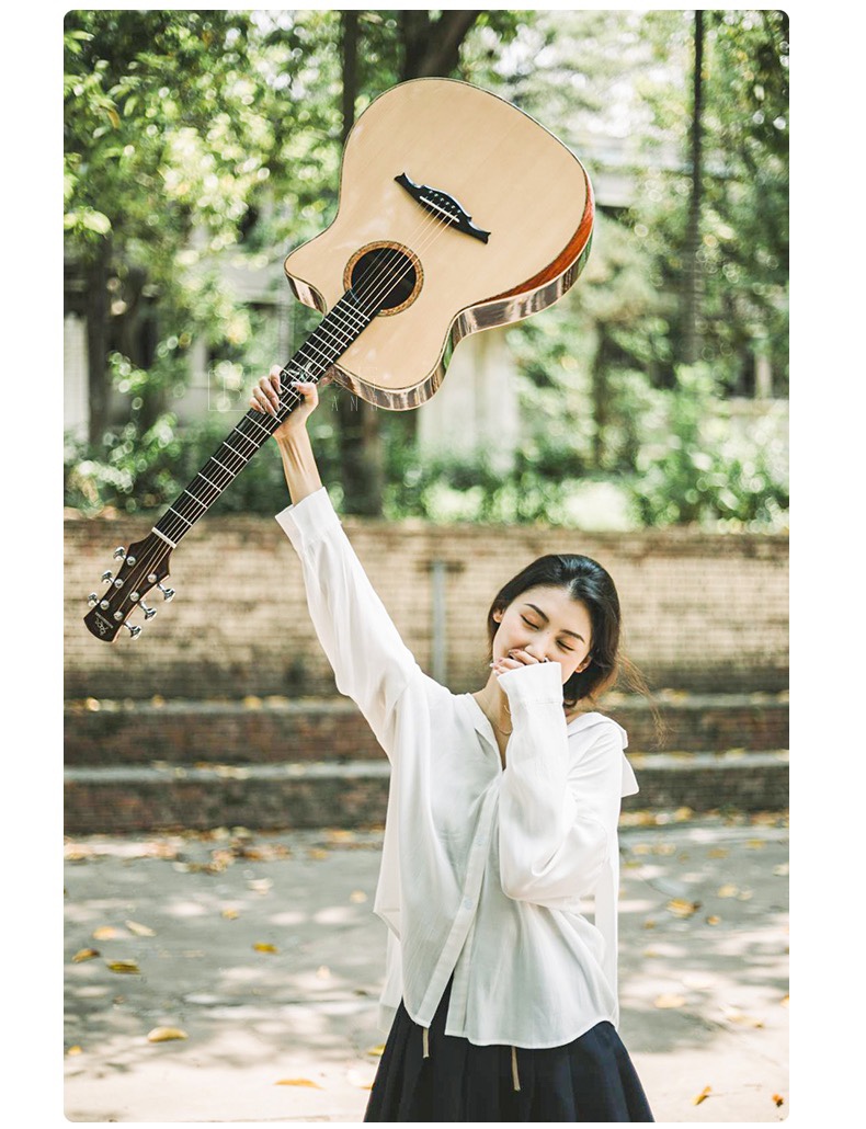 初学入门单板民谣吉他云杉玫瑰木