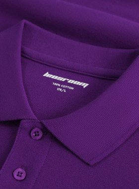 夏季短袖紫色简约POLO