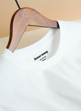 纯白T恤百搭潮牌纯棉男女情侣体恤小白T圆领纯色打底夏季短袖男士