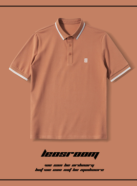 保罗衫男夏季短袖刺绣LEOSROOM修身小领休闲POLO衫百搭翻领T恤潮