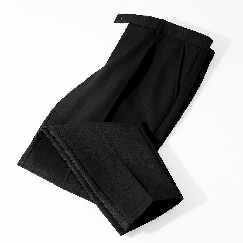 休闲西装裤男九分修身小西装裤高级感秋季男生黑色小脚工装裤束脚