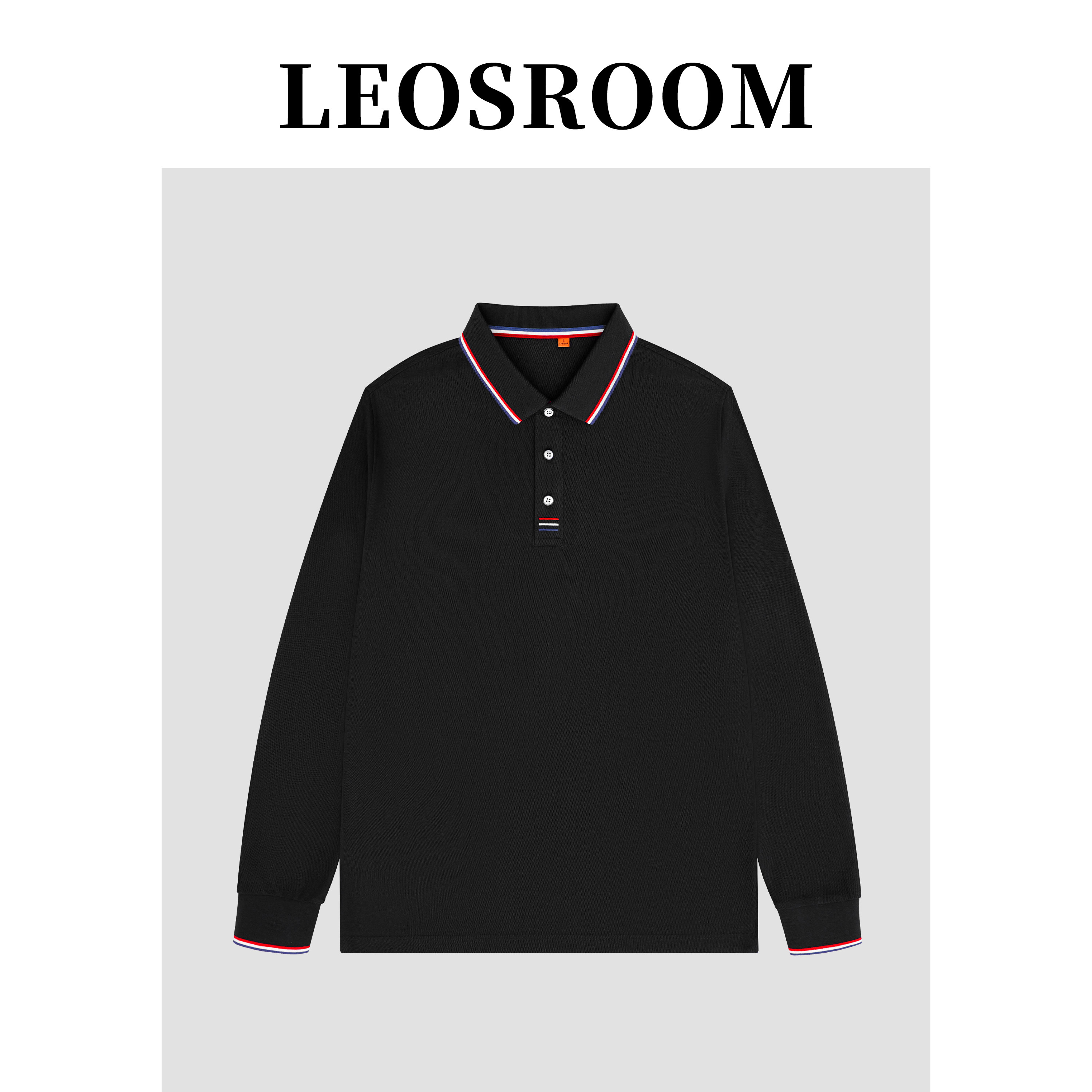 POLO衫男长袖t恤2023纯棉男士翻领新款男装秋季短袖polo纯色T恤秋