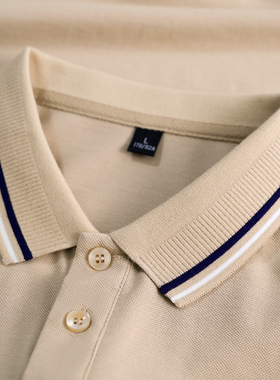 夏季网眼珠地棉条纹POLO纯色翻领保罗衫T恤男生下摆开叉体恤针织