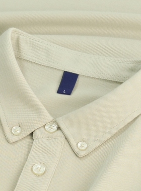 纽扣领POLO衫男纯色保罗衫夏季短袖T恤衬衫领上衣冰凉感翻领TEE潮