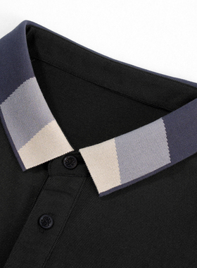 POLO衫翻领T恤带领男装百搭休闲保罗衫冰丝黑科技凉感新款珠地棉