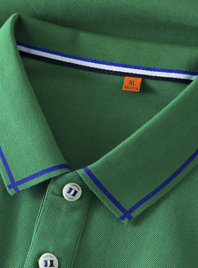 短袖POLO衫男2023夏季新款商务T恤简约帅气翻领高端男潮牌带领t恤