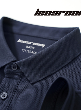 POLO衫男短袖T恤纯棉美式POLO男士衬衫日系纯色大码夏季深蓝开叉