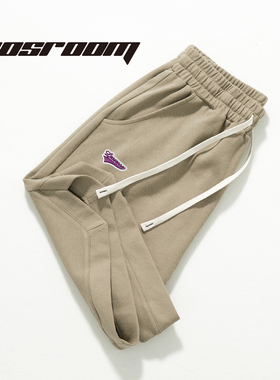 夏季五分裤男女松紧腰短裤休闲篮球运动裤纯色潮流刺绣高街重磅