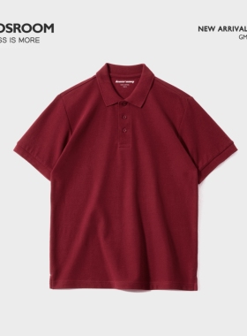 2022年新款纯色休闲短袖POLO衫男夏季港风潮流纯棉情侣百搭翻领