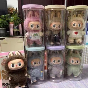 马卡龙拉布布挂件展示盒透明labubu毛绒公仔玩偶手办盲盒收纳展示