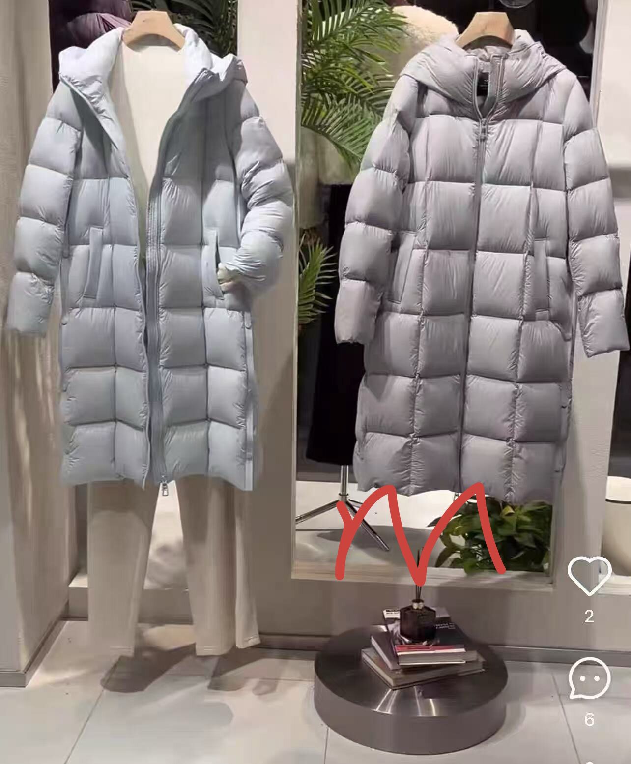 香影 羽绒服灰色M码样衣一件加羽绒服