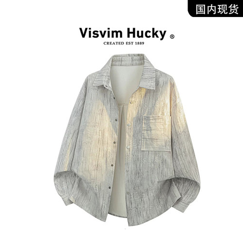 【官网正品】VISVIM HUCKY美式扎染设计长袖衬衫款宽松百搭衬衣男